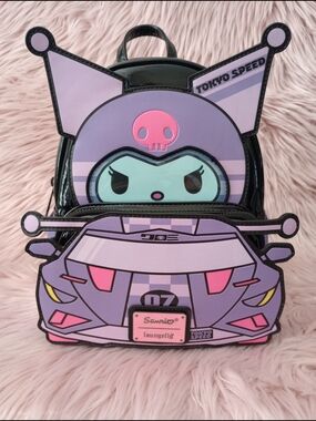 Sanrio x Loungefly Kuromi Tokyo Speed Mini Backpack - Lavender Pink